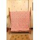 Pink Patchwork Block Printed Quilt Single Bed