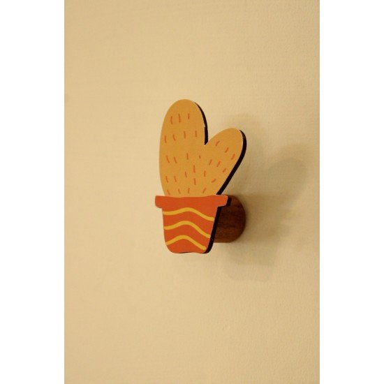 Orange Pot Cactus Wall Hook