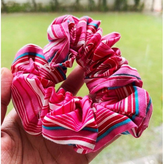 Pink Gingham Scrunchie 