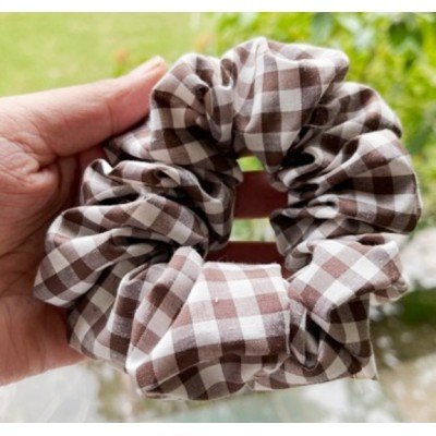 Brown Gingham Scrunchie Brown Gingham Scrunchie