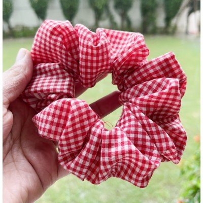 Orange Gingham Scrunchie  Orange Gingham Scrunchie