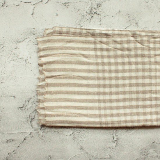 Beige check and Stripes Kani Stole