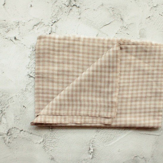 Beige Gingham Kani Stole