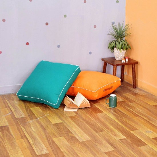 Square Leather handle Floor Cushion