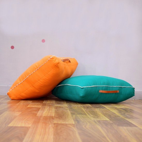 Square Leather handle Floor Cushion