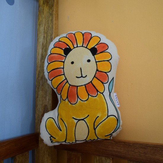 Happy Lion handpainted Cushion