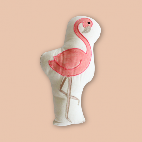 Flamingo Handpainted Cushion