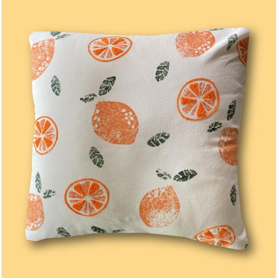 Lemon Block Printed Cushion