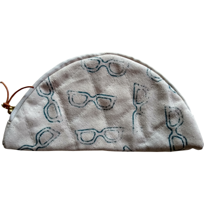 Wayfarer Block Printed Semi Circle Pouch Wayfarer Block Printed Semi Circle Pouch