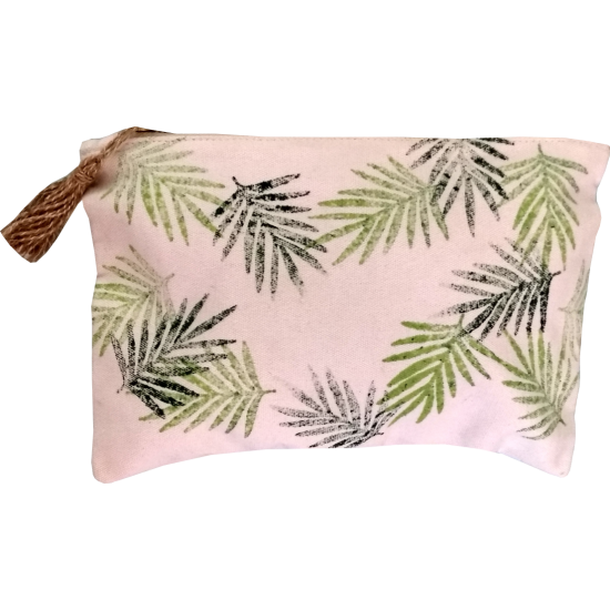 Leaf Block Print Pouch