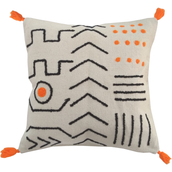 Orange Geometric Cushion