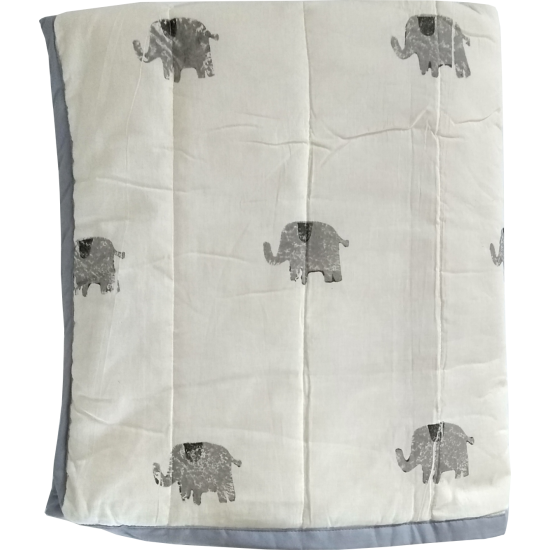 Elephant Block Printed Quilt