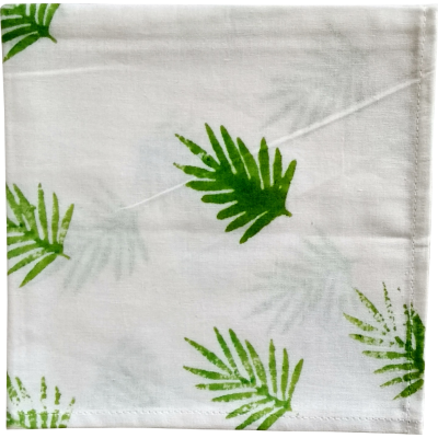 Palm Leaf Block Printed Napkin(Set of 6) Palm Leaf Block Printed Napkin(Set of 6)