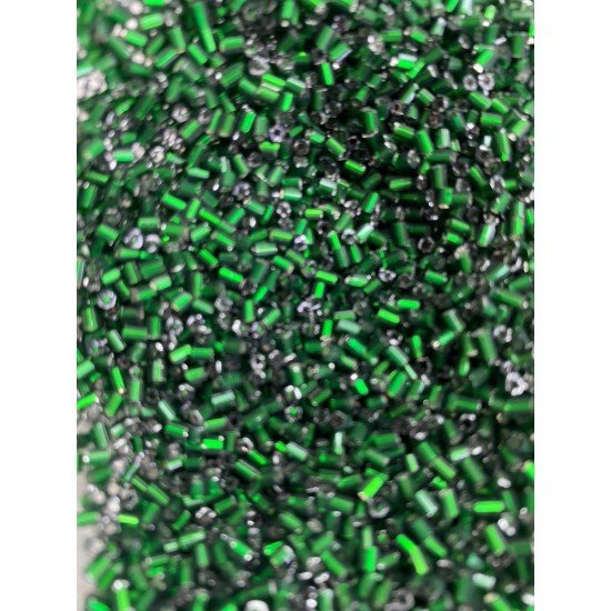 Bottle Green Colured Bugles Beads