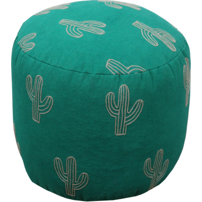 Cactus  embroidery Pouf Stool Cactus  embroidery Pouf Stool