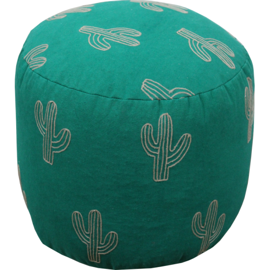 Cactus  embroidery Pouf Stool