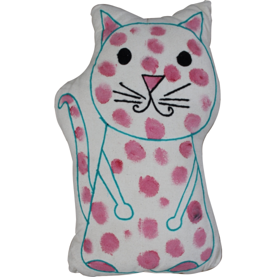 Polka Cat Shaped Cushion