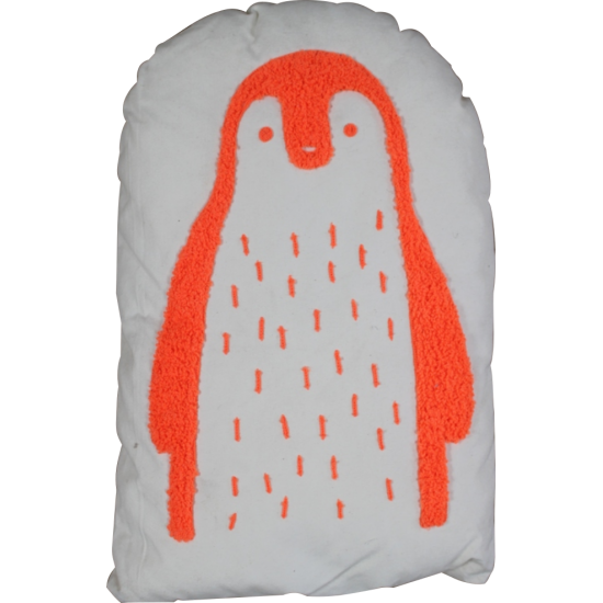 Orange Penguin Shaped Cushion