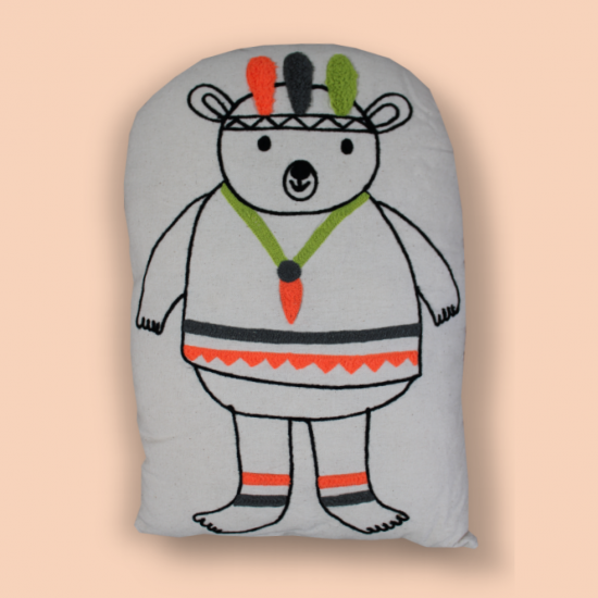 Red Indian bear2 cushion