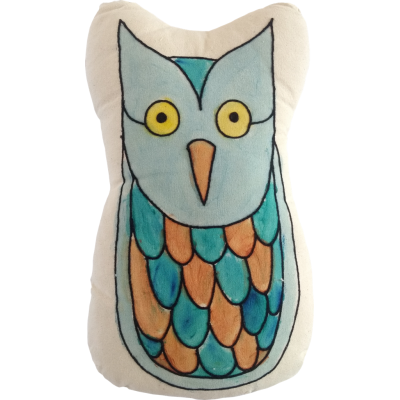 Owl Hand Paint Shape Cushion Owl Hand Paint Shape Cushion