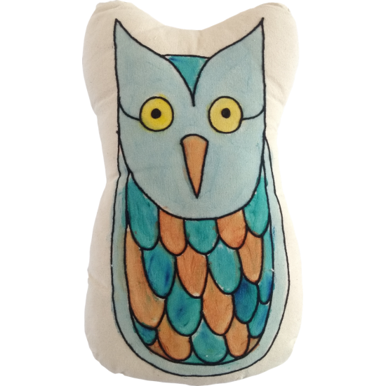 Owl Hand Paint Shape Cushion