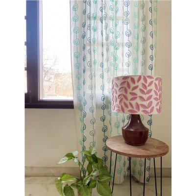 Helix Blue Embroidered Curtain Helix Blue Embroidered Curtain