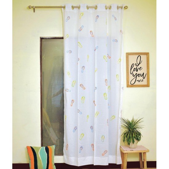 Flip Flop Block Printed Curtain