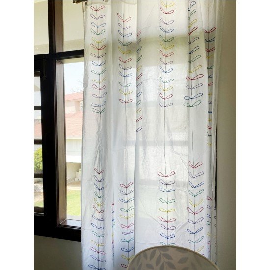 Multi Petal Embroidery Curtain
