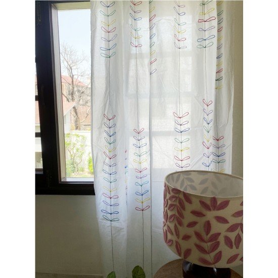 Multi Petal Embroidery Curtain