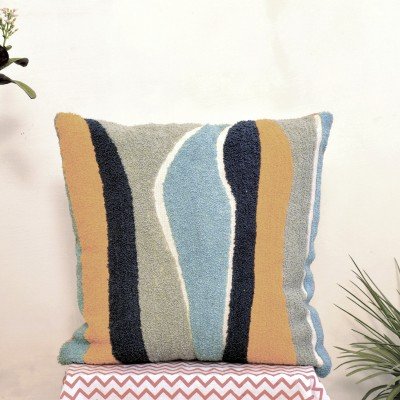 Abstract Wave Embroidered Cushion Abstract Wave Embroidered Cushion