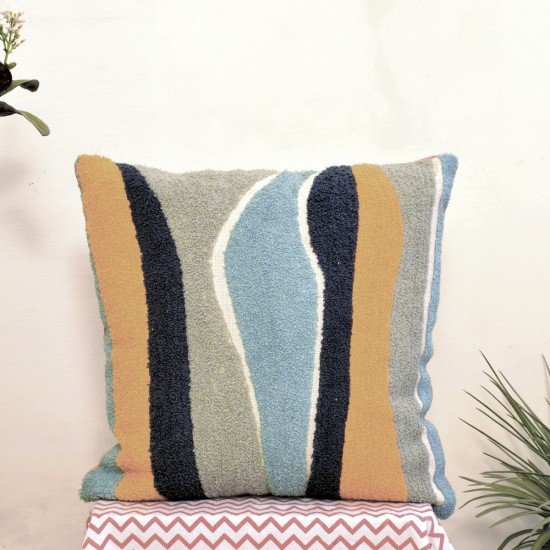 Abstract Wave Embroidered Cushion Abstract Wave Embroidered Cushion