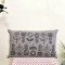 Grey Flowers Embroidered Cushion