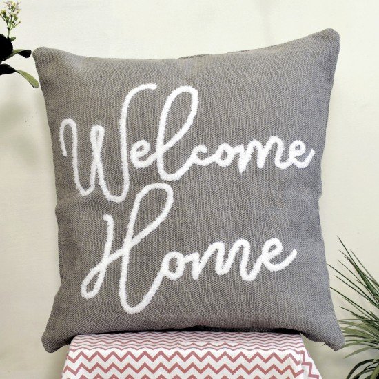 Welcome Home Embroidered Cushion