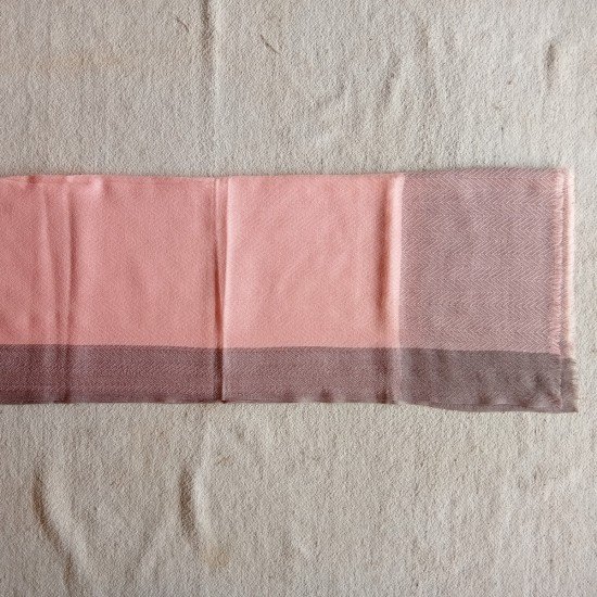 Pink With Brown Border Cashmere Stole Pink With Brown Border Cashmere Stole