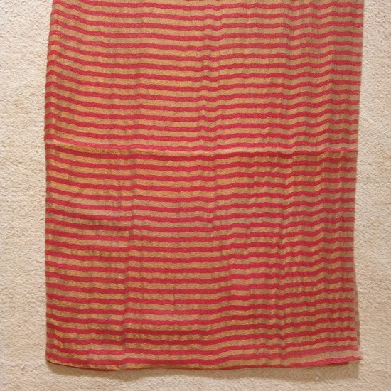 Red With Golden Zari Stripes Cashmere Stole 