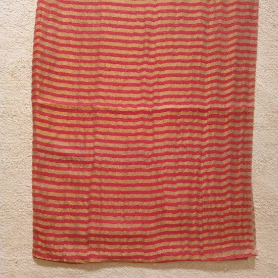 Red With Golden Zari Stripes Cashmere Stole Red With Golden Zari Stripes Cashmere Stole