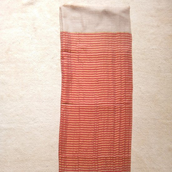 Red With Golden Zari Stripes Cashmere Stole 