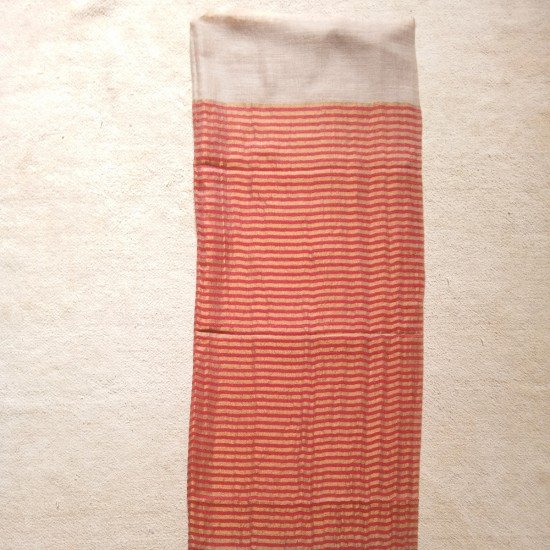 Red With Golden Zari Stripes Cashmere Stole Red With Golden Zari Stripes Cashmere Stole