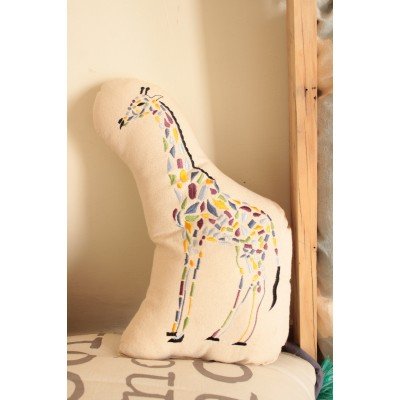 Giraffe Colourful Embroidered shape Cushion Giraffe Colourful Embroidered shape Cushion