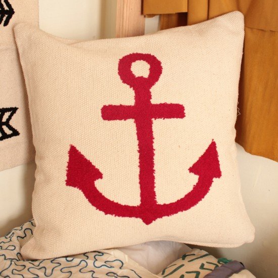 Anchor Embroidered Cushion