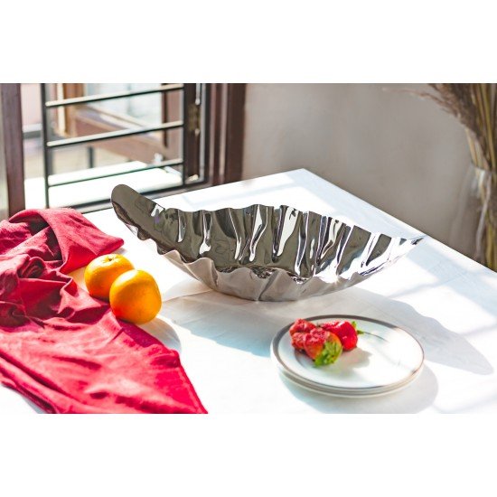 Oval Curly Metal Bowl Oval Curly Metal Bowl