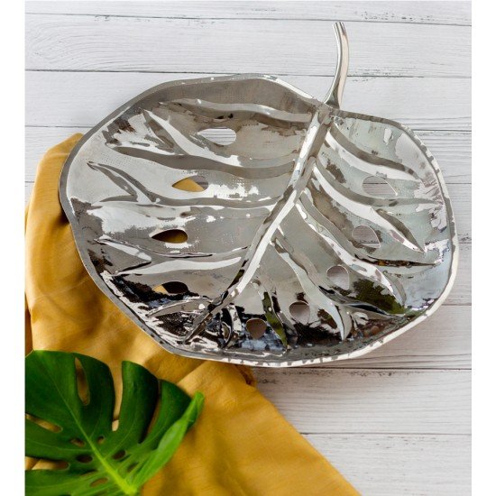 Montserrat leaf Metal Platter
