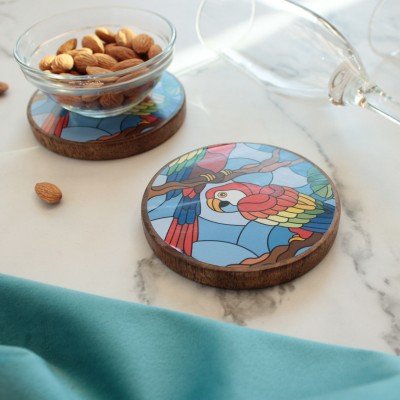 Parrot Wood Coaster Parrot Wood Coaster