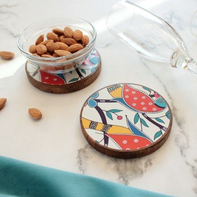 Sparrow Wood Coaster Sparrow Wood Coaster