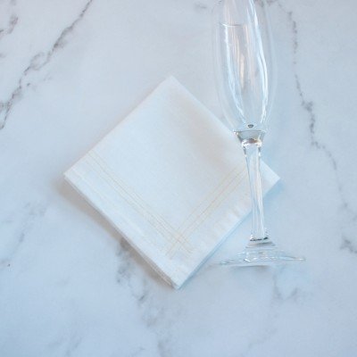 Embroidered Stripes Napkin Yellow  (set of 6) Embroidered Stripes Napkin Yellow  (set of 6)