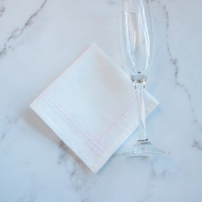 Embroidered Stripes Napkin Pink (set of 6) Embroidered Stripes Napkin Pink (set of 6)