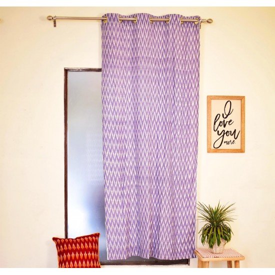 Lilac Ikat Handloom Curtain