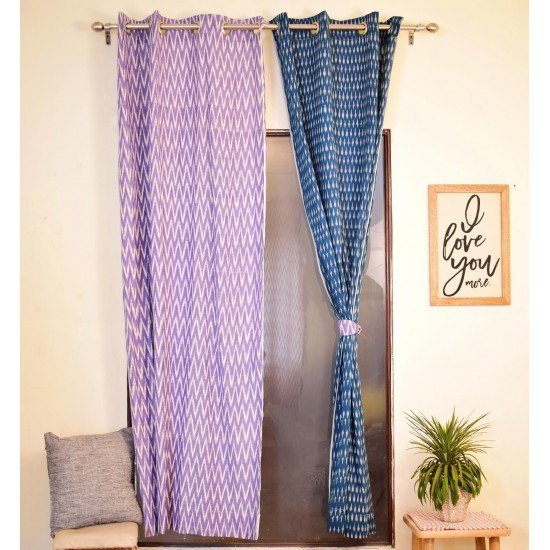 Lilac Ikat Handloom Curtain