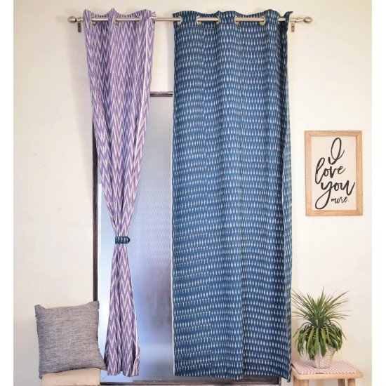 Indigo Handloom Ikat Curtain