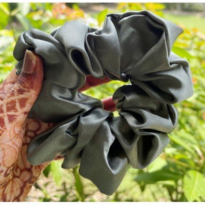 Teal Grey Scrunchie  Teal Grey Scrunchie